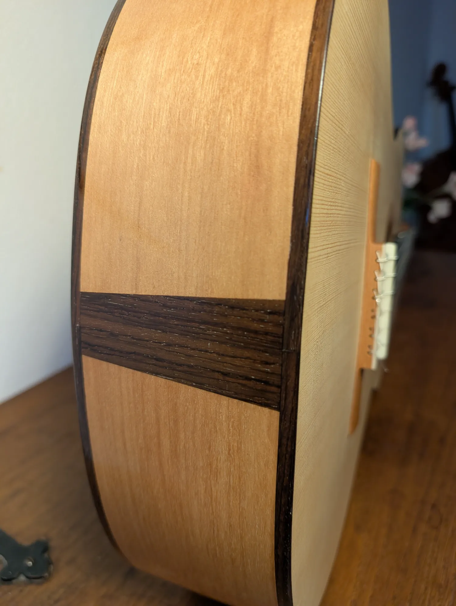 Asterion classical flamenco guitar bridge strings and tie block