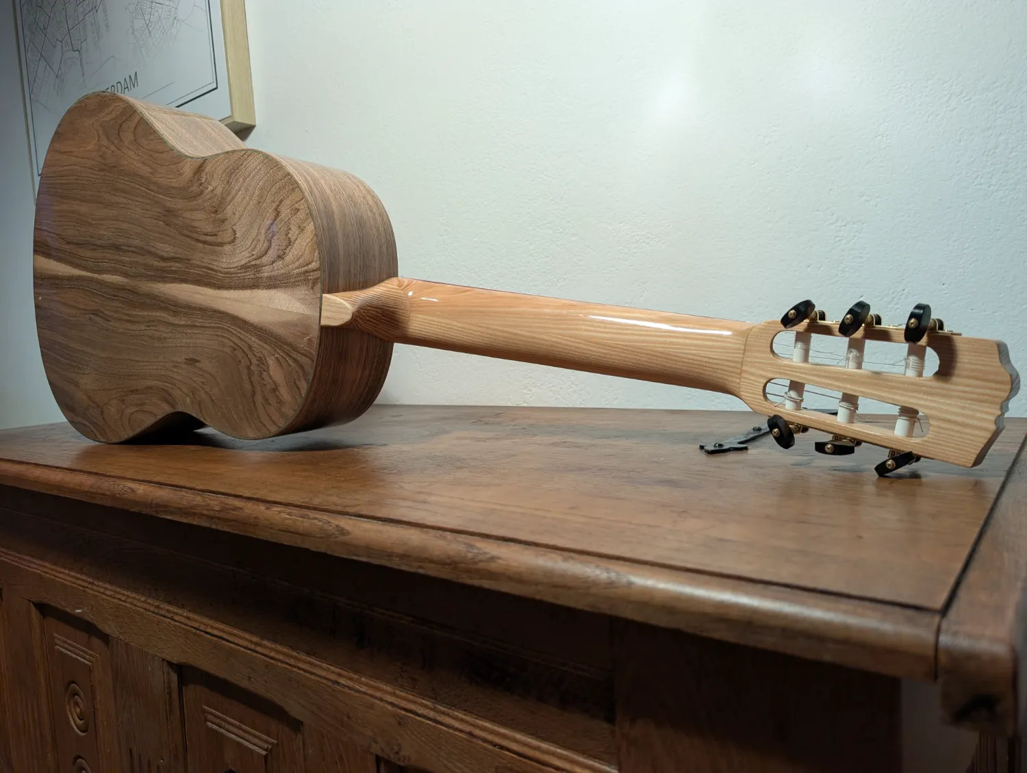 Pandora classical guitar top bracing detail