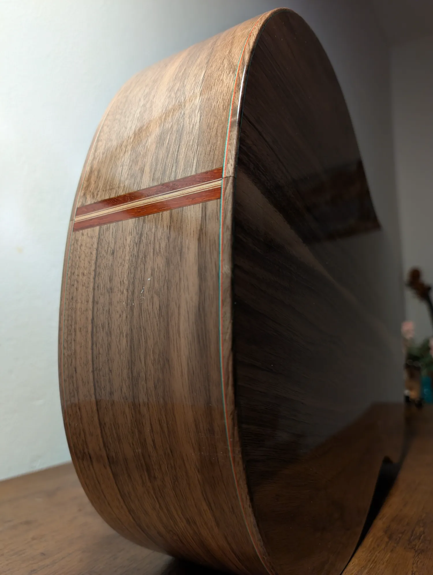 Pandora concert guitar heel and neck detail