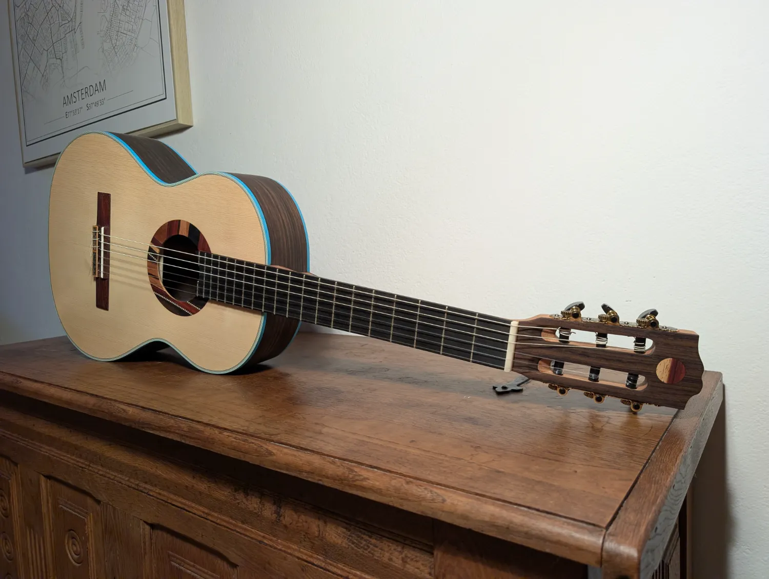 Handmade Ulysses guitar heel and neck block craftsmanship